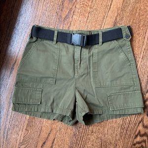 Berksha Army Green Utility Shorts